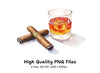 Whiskey and Cigar Clipart Bundle