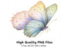 Pastel Glitter Butterfly Clipart Bundle