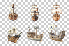 Pirate Ship Nautical Scene Clipart Bundle - CraftNest - Digital Crafting and Art