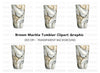 Brown Marble Tumbler Clipart Bundle