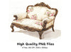 Vintage Rose Armchair Clipart Bundle