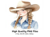 Cowgirl With Braids Clipart Bundle