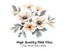 Elegant White Floral Clipart Bundle