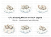 Sleeping Mice on Clouds Clipart Bundle