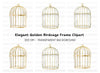 Elegant Golden Bird Cages Clipart Bundle