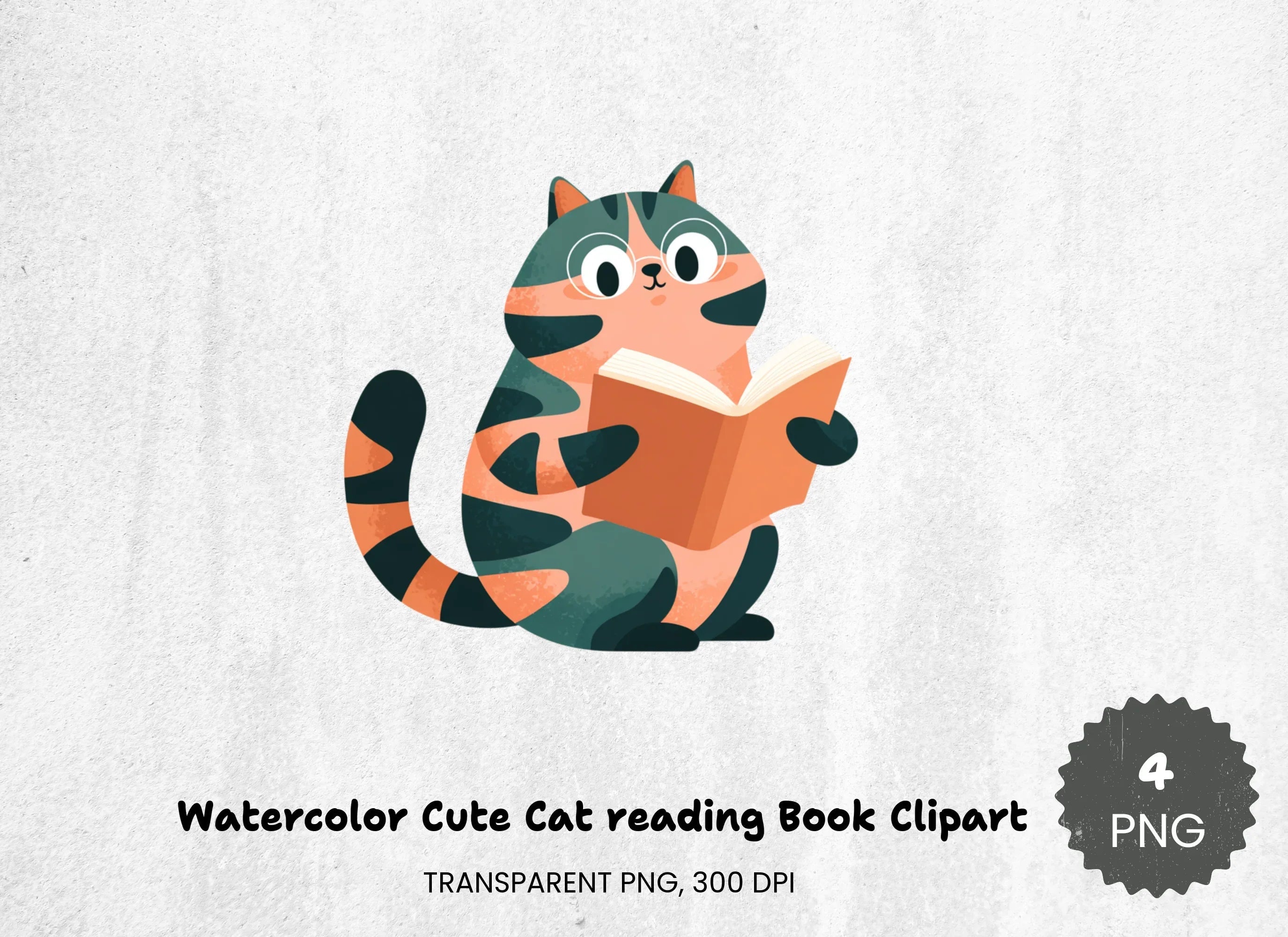 Cute Cat Reading Book Clipart Bundle - CraftNest - Digital Crafting and Art