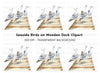 Seagulls on Dock Clipart Bundle
