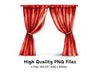 Elegant Red Curtains Clipart Bundle