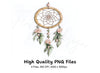 Boho Dreamcatcher with Pink Roses Clipart Bundle