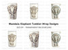 Mandala Elephant Tumbler Clipart Bundle