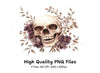 Skull Floral Clipart Bundle