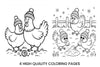 Cute Winter Chickens Coloring Books