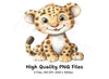 Cute Baby Leopard Clipart Bundle