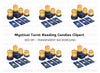 Mystical Tarot Cards and Candles Clipart Bundle