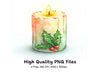 Christmas Holly Candles Clipart Bundle