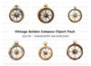 Vintage Compass Clipart Bundle