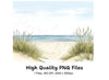 Coastal Beach Path with Dune Grass Clipart Bundle