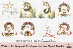 Magical Christmas Unicorn Clipart Bundle - CraftNest - Digital Crafting and Art