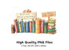 Vintage Book Stacks Shelves Clipart Bundle