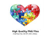 Puzzle Heart Clipart Bundle