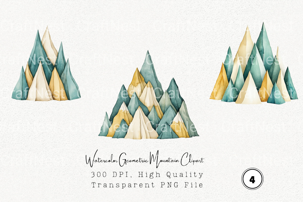 Geometric Mountain Clipart Bundle