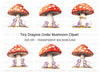 Tiny Dragons Under Mushroom Clipart Bundle