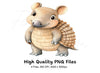 Cute Armadillo Clipart Bundle