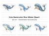 Blue Whale Clipart Bundle