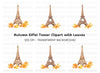 Eiffel Tower Autumn Leaves Clipart Bundle