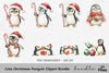 Cute Christmas Penguin Clipart Bundle