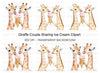 Giraffes Sharing Ice Cream Clipart Bundle