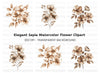 Elegant Sepia Floral Clipart Bundle