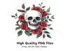 Red Rose Skull Clipart Bundle