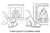 Warm Fireplace Feet Coloring Books
