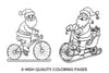 Santa on Sleigh BikeFun Coloring Books