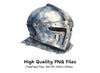 Detailed Medieval Helmets with Chainmail Clipart Bundle