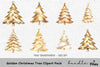 Golden Christmas Tree Clipart Bundle