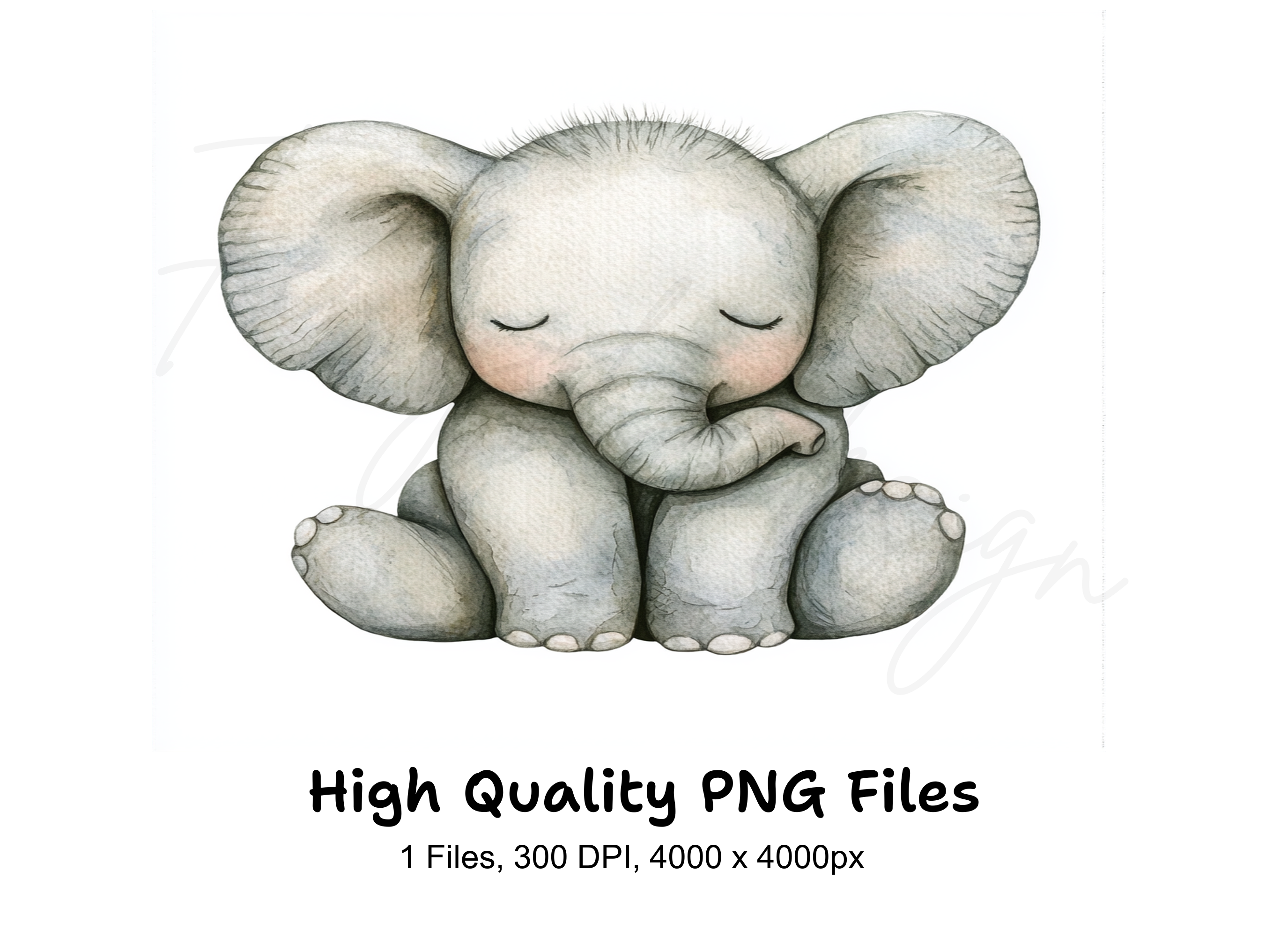 Adorable Baby Elephant Clipart Bundle