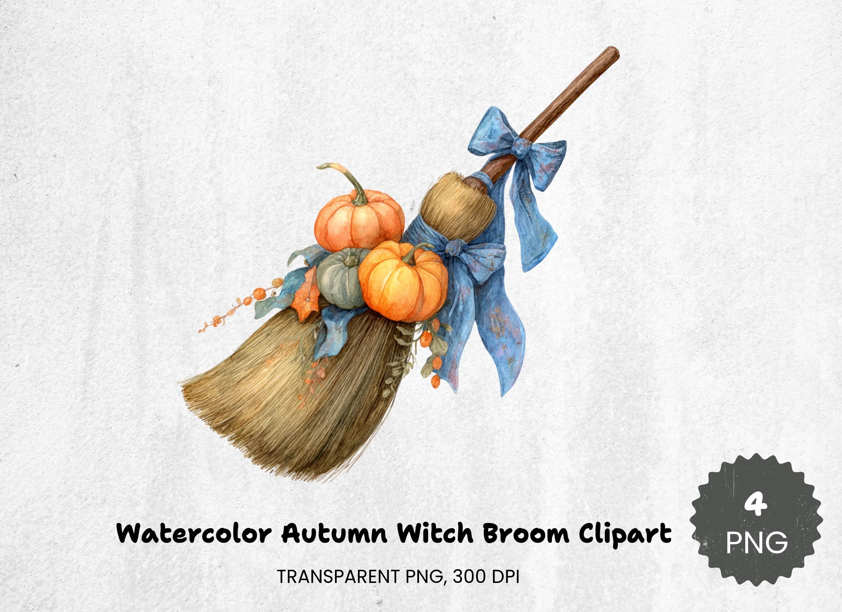 Autumn Witch Broom Clipart Bundle - CraftNest - Digital Crafting and Art