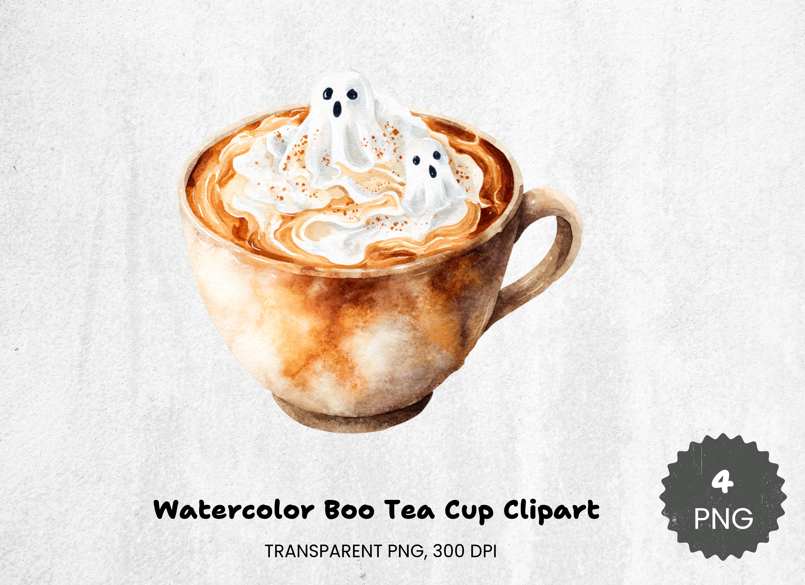 Boo Tea Cup Clipart Bundle