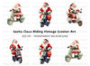 Santa Riding Vespa Clipart Bundle