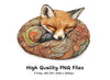 Sleeping Foxes Clipart Bundle