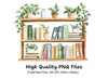 Greenery Bookshelf Clipart Bundle