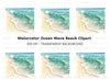 Ocean Waves Beach Clipart Bundle