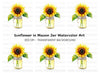 Sunflower in Mason Jar Clipart Bundle