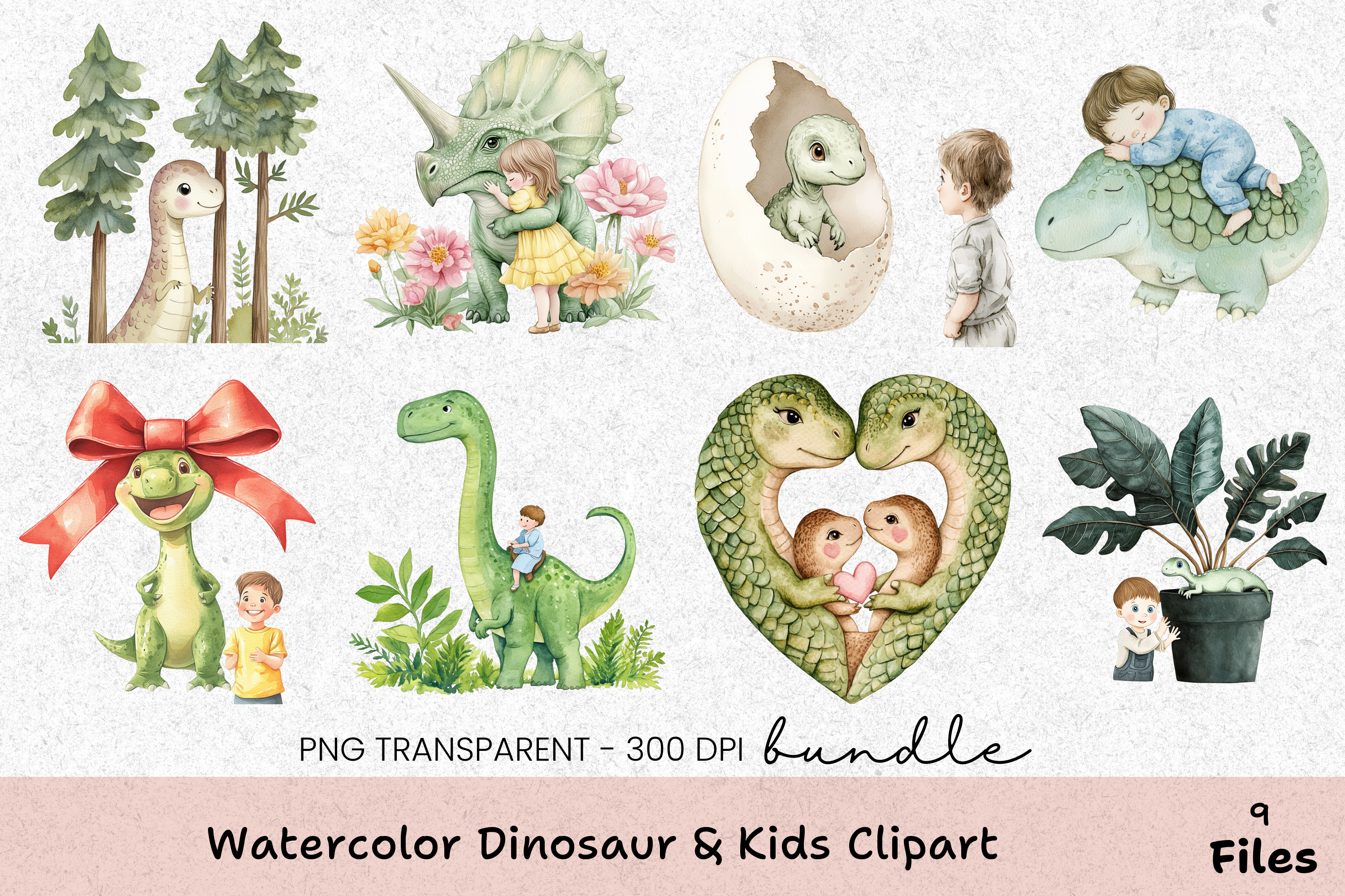 Dinosaur & Kids Clipart Bundle