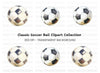 Hand Painted Soccer Ball Illustrations Clipart Bundle