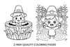 Cute Pilgrim Girl in Corn Maze Coloring Books