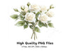 White Rose Floral Clipart Bundle