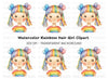Rainbow Hair Girl Clipart Bundle